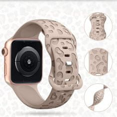 Nikcorp Set 3 silikonske narukvice s leopard uzorkom, mekani remen za Apple Watch 38-49mm, vodootporan, podesiv, za žene