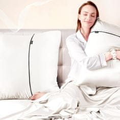 Nikcorp Satenske jastučnice za kosu i kožu, set 2 kom, svilenkasto mekane, protiv bora i lomljenja kose, bijele, 80x80 cm