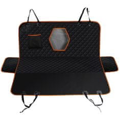 Nikcorp Presvlaka za auto sjedalo za pse, vodootporna zaštitna prostirka, prošivena, protuklizna podloga, crna s narančastim detaljima