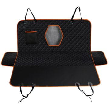 Nikcorp Presvlaka za auto sjedalo za pse, vodootporna zaštitna prostirka, prošivena, protuklizna podloga, crna s narančastim detaljima