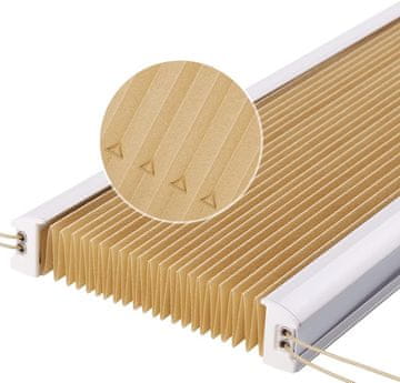 Nikcorp Plisirana roleta za prozore, montaža bez bušenja Easyfix, podesiva, zaštita od sunca i pogleda, bež, 105 x 130 cm