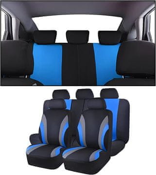 Nikcorp Univerzalne presvlake za auto sjedala 9 kom, perive, vodootporne, za osobna vozila, SUV, limuzine, plave