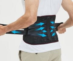 Nikcorp Ortopedski pojas za leđa i kralježnicu, lumbalno-križni steznik za potporu kod išijasa i hernije diska, prozračni, Veličina L