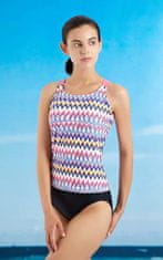 Nikcorp Dvodijelni ženski kupaći kostim tankini za oblikovanje figure, sportski top s racerback leđima i kratke hlačice, višebojni, XL