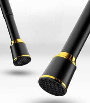 Nikcorp Teleskopska karniša bez bušenja, rastezljiva šipka za zavjese 87-120 cm, nehrđajući čelik, protuklizna, crna Ø32 mm