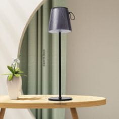 Nikcorp Bežična stolna LED lampa vodootporna IP54, RGB s podesivom visinom, upravljanje na dodir, toplo svjetlo 3000K, crna