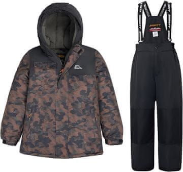 Nikcorp Dječji dvodijelni skijaški kombinezon, vodootporan i vjetrootporan, za snijeg i zimske sportove, smeđi, veličina S