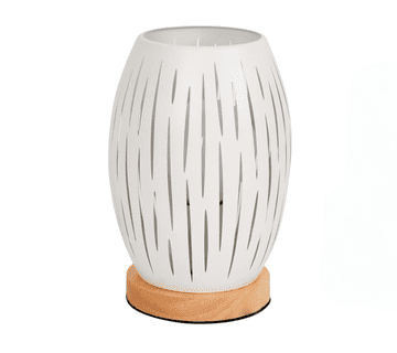 Nikcorp Stolna lampa E27 moderna noćna svjetiljka, drvo i metal, sjenilo u obliku kaveza, za spavaću sobu i dnevni boravak, bijela 22x16 cm