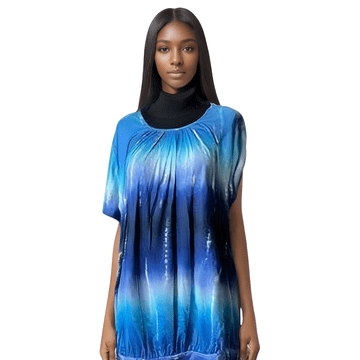 Nikcorp Ženska majica kratkih rukava Tie Dye, prozračna i lagana za ljeto, ležerni kroj za svaki dan, plava, veličina M