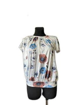 Nikcorp Ženska majica kratkih rukava, elegantna bluza s cvjetnim uzorkom za ljeto, ležerna tunika A-kroja, bijela, veličina M