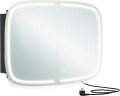 Nikcorp Kupaonski ormarić s ogledalom i LED rasvjetom, 2 utičnice i 2 USB priključka, podesive police, crni