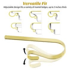 Nikcorp Božićne kuke za čarape, set 10 kom, metalni držači za kamin, bez bušenja, nosivost 4,5 kg, zlatne i srebrne, 12x6 cm