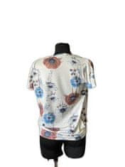 Nikcorp Ženska majica kratkih rukava, elegantna bluza s cvjetnim uzorkom za ljeto, ležerna tunika A-kroja, bijela, veličina M