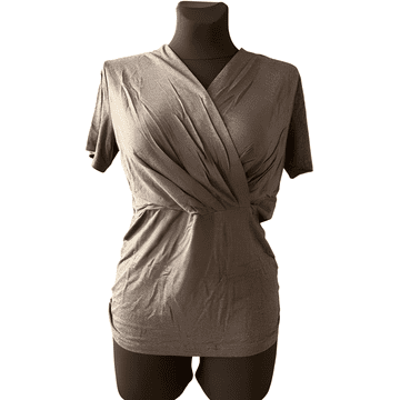 Nikcorp Ženska majica za trudnice i dojilje, udobna i rastezljiva, s kratkim rukavima i funkcijom za dojenje, siva, veličina M