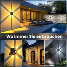 Nikcorp Solpex solarne zidne svjetiljke LED, 4 komada, 3 načina rada, vanjske za vrt, ogradu i terasu, automatsko paljenje