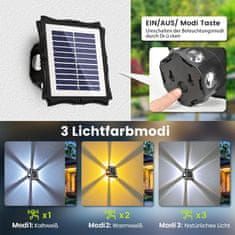 Nikcorp Solpex solarne zidne svjetiljke LED, 4 komada, 3 načina rada, vanjske za vrt, ogradu i terasu, automatsko paljenje