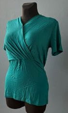 Nikcorp Trudnička majica za dojenje, udobna i rastezljiva, s kratkim rukavima za lako hranjenje, tirkizna, veličina XL