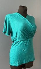 Nikcorp Majica za trudnice i dojilje, udobna i rastezljiva, s kratkim rukavima i otvorom za dojenje, tirkizna, veličina L