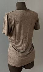 Nikcorp Majica za trudnice i dojilje, udobna i rastezljiva, kratki rukavi za dojenje, tamno siva, veličina 2XL