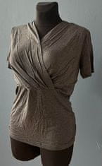 Nikcorp Majica za trudnice i dojilje, udobna i rastezljiva, kratki rukavi za dojenje, tamno siva, veličina 2XL