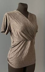 Nikcorp Majica za trudnice i dojilje, udobna i rastezljiva, kratki rukavi za dojenje, tamno siva, veličina 2XL