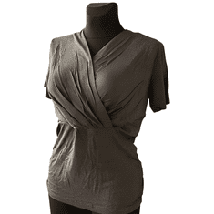 Nikcorp Ženska majica za trudnice i dojilje, udobna i rastezljiva, s kratkim rukavima i funkcijom za dojenje, siva, veličina M