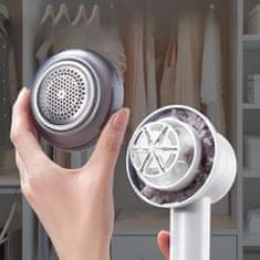 Nikcorp Aparat za uklanjanje mucica, električni šišač za odjeću, brzo obnavljanje tkanina, 6 oštrica, USB-C punjenje, bijeli