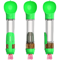 Nikcorp Boca za vodu za pse 2u1 s posudom za hranu, prijenosna pojilica za putovanja i šetnje, višenamjenska zdjelica, 500 ml, zelena