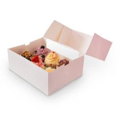 Nikcorp Poklon kutije s prozorom 125 kom, biorazgradive za kolače i darove, s umetkom za muffine, sklopive, bijele