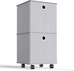 Nikcorp Komoda s 2 ladice na kotačima, mobilni sklopivi ormarić za pohranu, platneni organizator za odjeću i rublje, siva