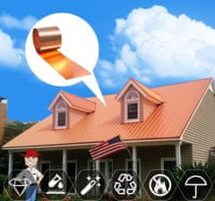 Nikcorp Bakrena traka u roli za krovove i elektroniku, 99,9% čisti bakar za lemljenje i DIY projekte, 350 cm x 10 cm x 0,3 mm