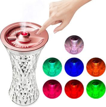 Nikcorp LED stolna lampa s ovlaživačem zraka, tihi rad, 7 boja svjetla, USB napajanje, touch kontrola, za spavaću sobu, 270 ml