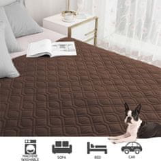 Nikcorp Podloga za pse vodootporna dvostrana 75x175 cm, periva u perilici, zaštitna prostirka za kauč, smeđa/bež