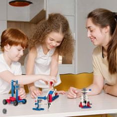 Nikcorp Edukativne mehaničke kocke za slaganje, STEM set za učenje fizike, 72+ projekta, 204 dijela, za djecu 6+ godina