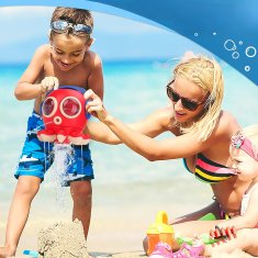 Nikcorp Igračka za kupanje Crvena Hobotnica s rotirajućom fontanom za djecu, zabavna prskalica za kadu i bazen, bez baterija