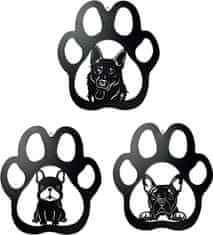 Nikcorp Metalna zidna dekoracija pas, set 3 kom, unikatan dizajn za ljubitelje životinja, za unutarnju i vanjsku upotrebu, 26,4x24,6 cm