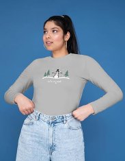 Nikcorp Muška majica dugih rukava od pamuka, udobna i prozračna za svaki dan, klasičan kroj, siva sa snjegovićem, XL