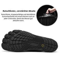 Nikcorp Cipele za vodu barefoot, brzo sušeće za plivanje i plažu, protuklizni potplat, crne, 44