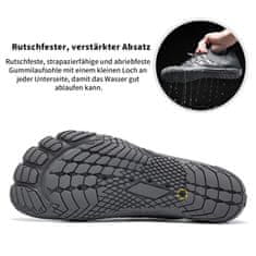 Nikcorp Cipele za vodu barefoot, brzo sušeće za plažu i sport, protuklizni potplat, lagane i fleksibilne, sive, 41