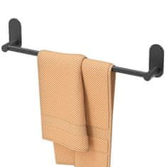 Nikcorp Vješalica za ručnike samoljepljiva, montaža bez bušenja, držač od nehrđajućeg čelika za kupaonicu i kuhinju, mat crna 76 cm