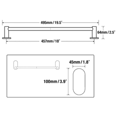 Nikcorp Vješalica za ručnike samoljepljiva, montaža bez bušenja, držač od nehrđajućeg čelika za kupaonicu i kuhinju, mat crna 76 cm