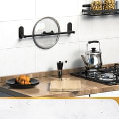 Nikcorp Vješalica za ručnike samoljepljiva, montaža bez bušenja, držač od nehrđajućeg čelika za kupaonicu i kuhinju, mat crna 76 cm