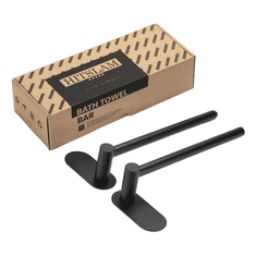 Nikcorp Vješalica za ručnike samoljepljiva, montaža bez bušenja, držač od nehrđajućeg čelika za kupaonicu i kuhinju, mat crna 76 cm