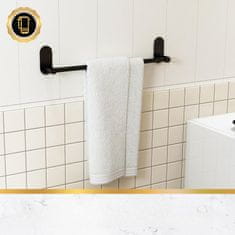 Nikcorp Vješalica za ručnike samoljepljiva, montaža bez bušenja, držač od nehrđajućeg čelika za kupaonicu i kuhinju, mat crna 76 cm