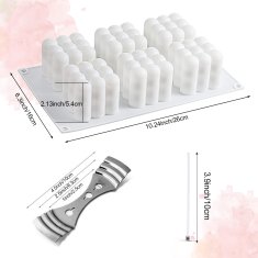 Nikcorp Set za izradu svijeća s 3D silikonskim kalupom, 100 fitilja i držačima, DIY komplet za lijevanje voska i smole