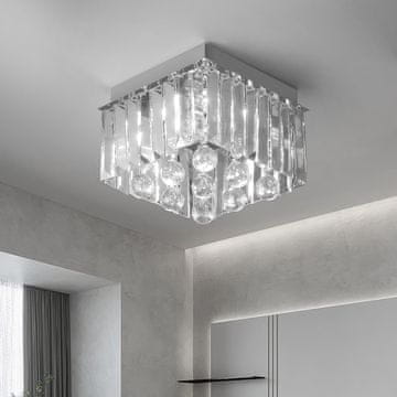 Nikcorp Kristalni luster LED stropna svjetiljka, 15W, moderna plafonjera za hodnik i spavaću sobu, K9 kristali, hladno bijela 6000K, 15x20 cm