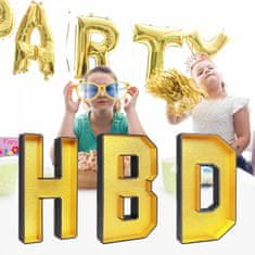 Nikcorp Poklon kutije u obliku slova H, B, D, set 3 kom, za slatkiše i poklone, dekoracija za rođendan, baby shower, 36x21x4 cm