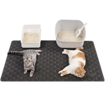 Nikcorp Podloga za mačji WC 120x90 cm, protuklizna vodootporna prostirka za hvatanje pijeska, mekana i laka za čišćenje, crna