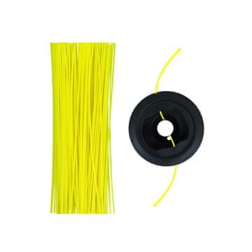 Nikcorp Glava za trimer s dvostrukim flaksom za motornu kosilicu, učinkovito košenje trave i korova, najlonska nit 2,4 mm 30 m žuta