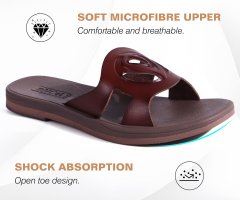 Nikcorp Ženske sandale ravne elegantne, mekane i udobne za ljeto, s protukliznim gumenim potplatom, smeđe, veličina 40 EU